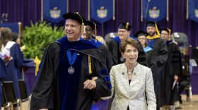 The Sharon Turcan Gahagan Art Gallery was dedicated during LSMSA's 40th Commencement Exercises on May 18, 2024. In addition, Mrs. Gahagan earned the honorary Louisiana School diploma and was named Board Chair Emeritus during a presentation led by LSMSA Executive Director Dr. Steven Horton.