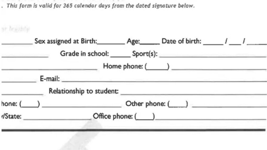 A newly approved FHSAA physical evaluation form now includes the question “sex assigned at birth.”