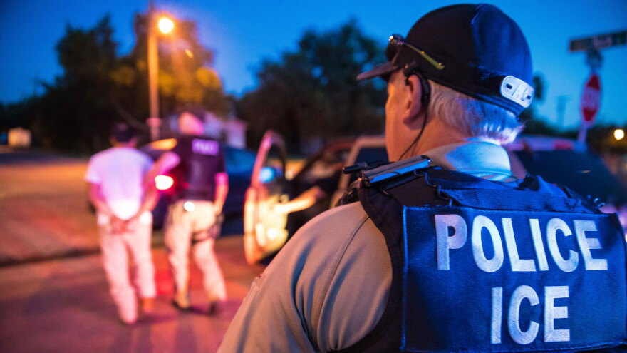 Officers with the U.S. Immigration and Customs Enforcement agency.