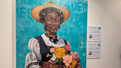 Leticia Carson is the subject one of the portraits on display at the Museum of Natural and Cultural History at the University of Oregon in Eugene. It's part of the exhibit, ‘ReEnvisioned: Contemporary Portraits of Our Black Ancestors,’ by Portland artist Jeremy Okai Davis.