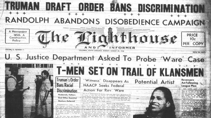 Front page of an issue of the Lighthouse and Informer