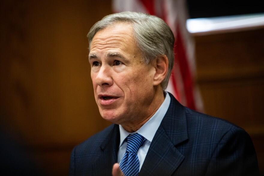 Texas Gov. Greg Abbott leads a roundtable discussion on law enforcement and public safety priorities, in Austin in January.