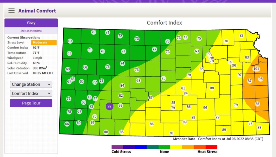 Cattle comfort index map