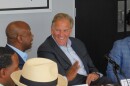 Republican U.S. Senate candidate Mike Rogers speaks at an event on October 29, 2024.