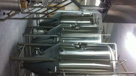 Proof Brewing Company's vats at the Railroad Square brewery.