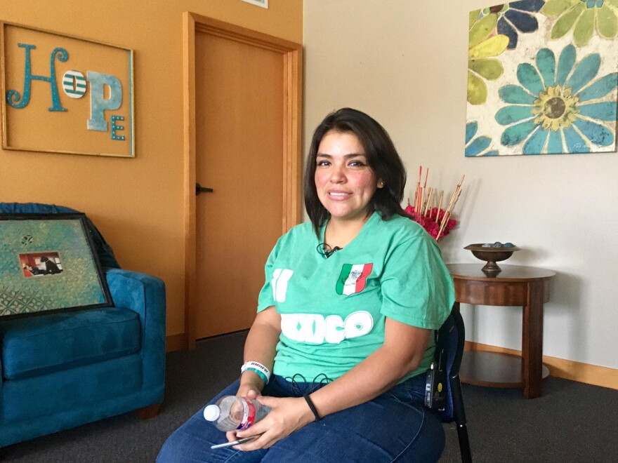 Nereyda Rangel's newborn baby girl was one of 10 babies flown from Corpus Christi to Fort Worth's Cook Children's Medical Center. (Stella Chávez/KERA)