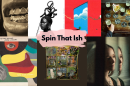 Four album covers stacked on top of three others featuring various kinds of art, with the words 'Spin That Ish' in the middle.
