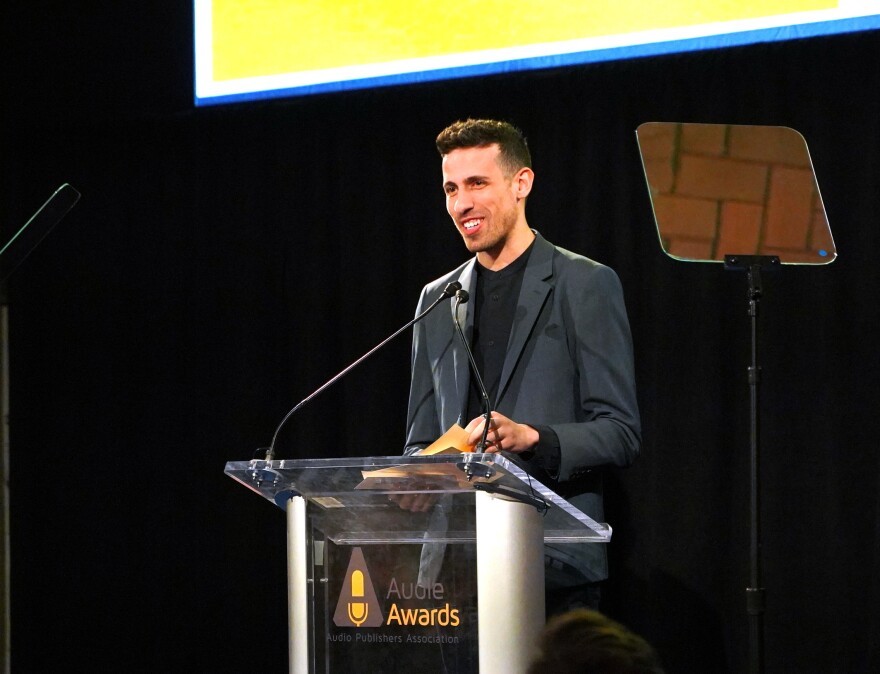 Adam Silvera speaks onstage at the 2020 Audie Awards Gala at Guastavino's in New York City on March 2, 2020.