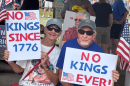 Protesters at "No Kings" Day Rally