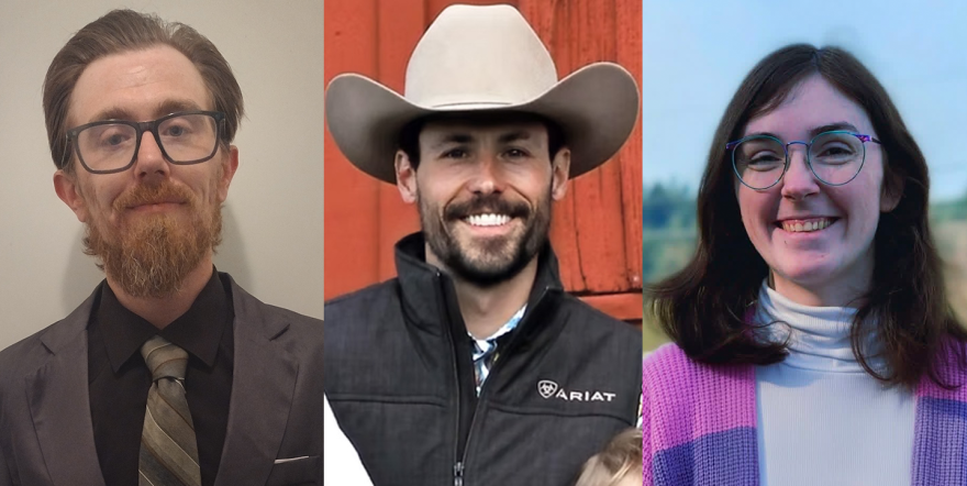 From left to right: Libertarian Caleb Ticer, Republican Jack Tibbetts, and Democrat Sierrah Williams.