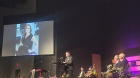 Husband of disability advocate, Natalie Marie Barnhard-Castrogiovanni speaks at her memorial service
