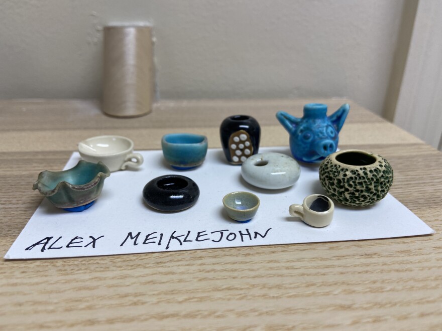 Gasper Arts Center Artist Alex Meiklejohn works in ceramics and pottery too, in miniature.