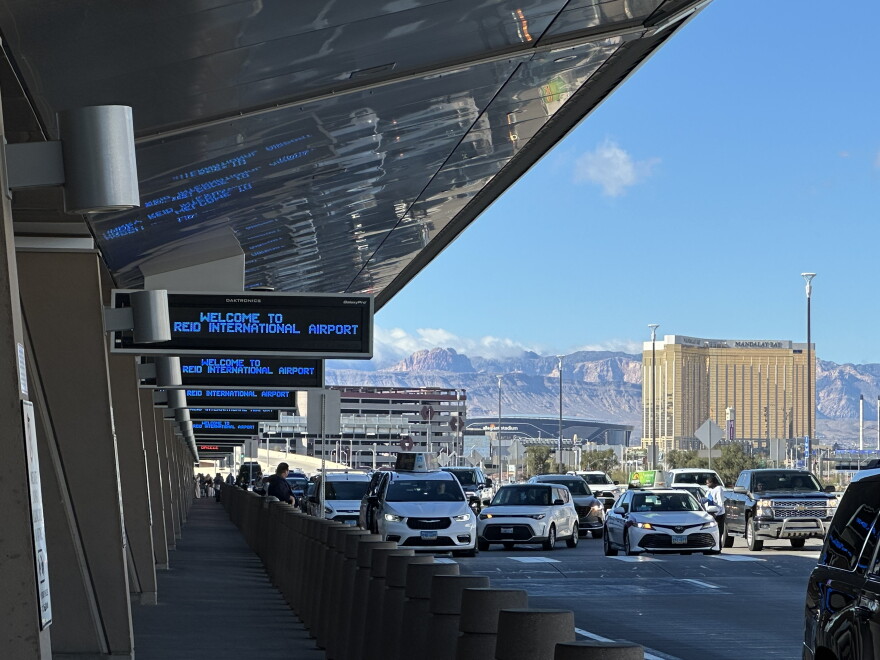 Outside a terminal at Harry Reid International Airport