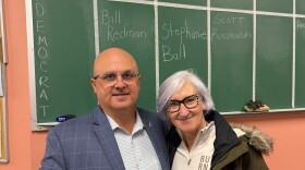 St. Joseph County Sheriff Bill Redman with his wife Kim, after he filed his candidacy for county commissioner on Thursday, Jan. 29, 2026 in the county clerk's office.