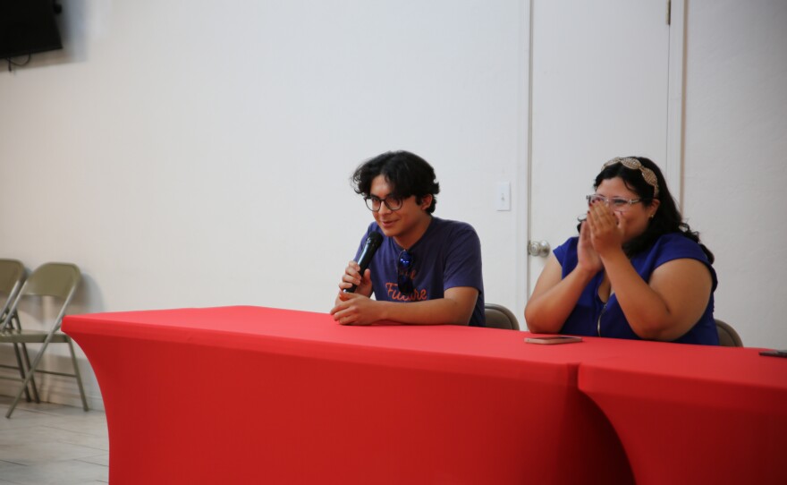 Alberto Plantillas (left) and Briseida Morales Gonzalez (right) were two of the main panelists at the town hall.
