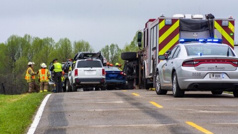 first responders at a car crash