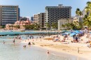 Visitors at the beaches in Waikīkī. (February 25, 2026)