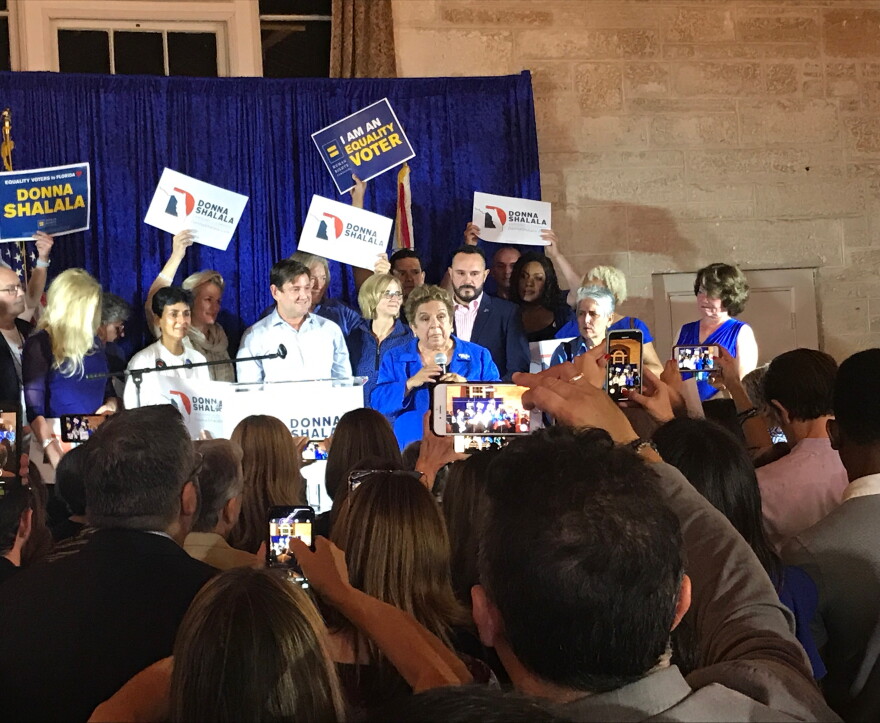 Donna Shalala addressed supporters soon after her race was called on Tuesday night.
