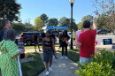 People walking to polls