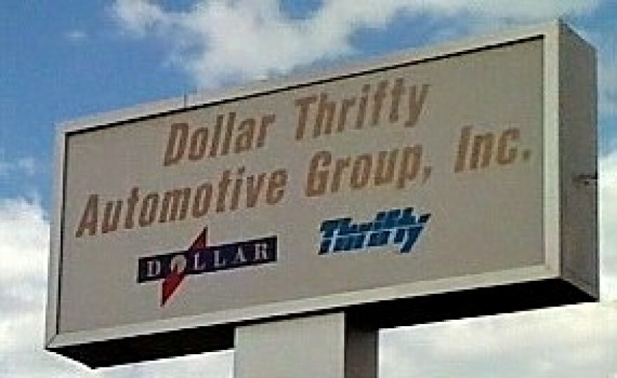 The sign in front of Dollar-Thrifty Headquarters in Tulsa.