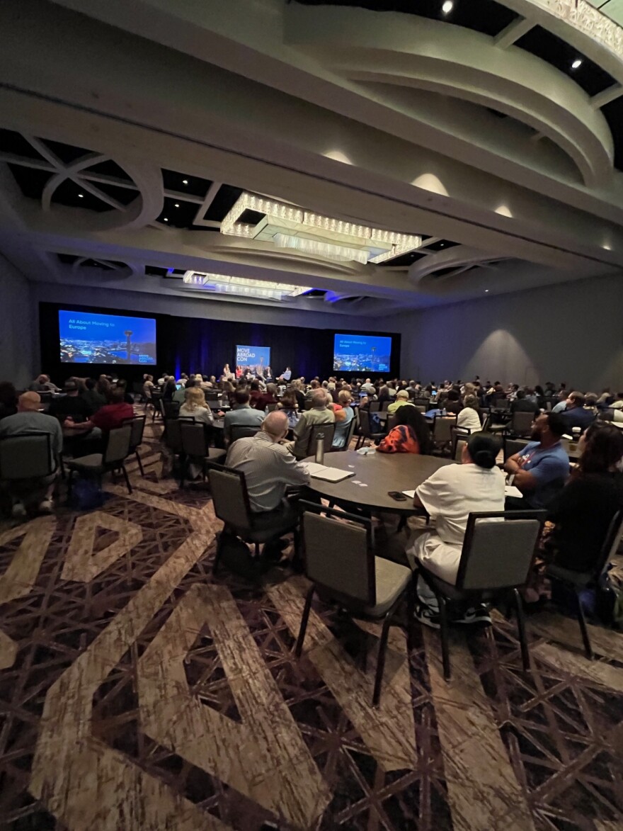 Main hall at Move Abroad Con 2025 in San Antonio