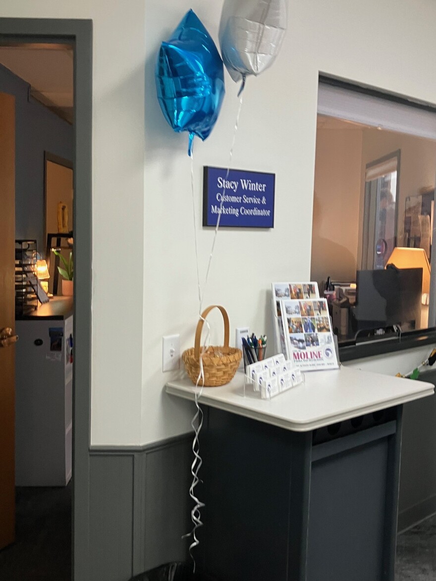 The main customer service desk at the new Moline City Services Center.