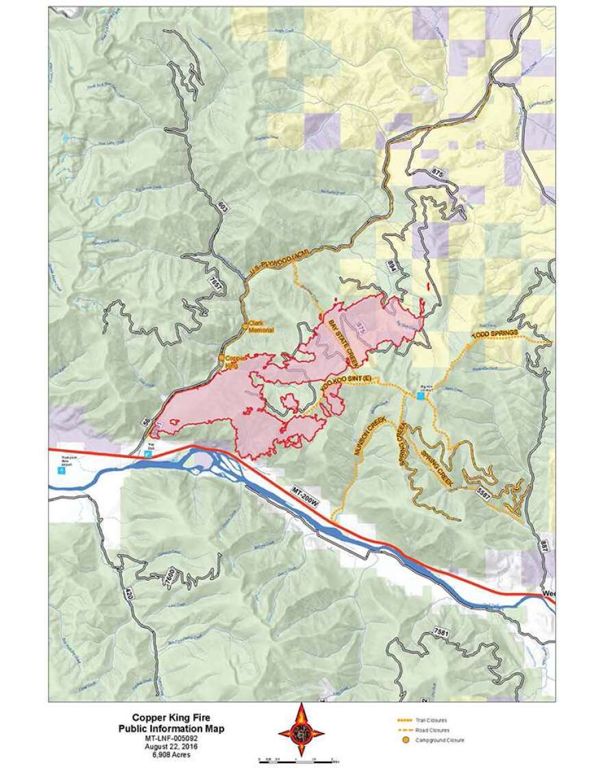 Copper King Fire perimeter as of 08/22/16.