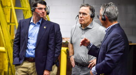 U.S. Rep. Rob Bresnahan, left, joined U.S. Sen. Dave McCormick on a tour of the Scranton Army Ammunition Plant led by John Pericci, general manager of General Dynamics Northeast Pennsylvania operations.