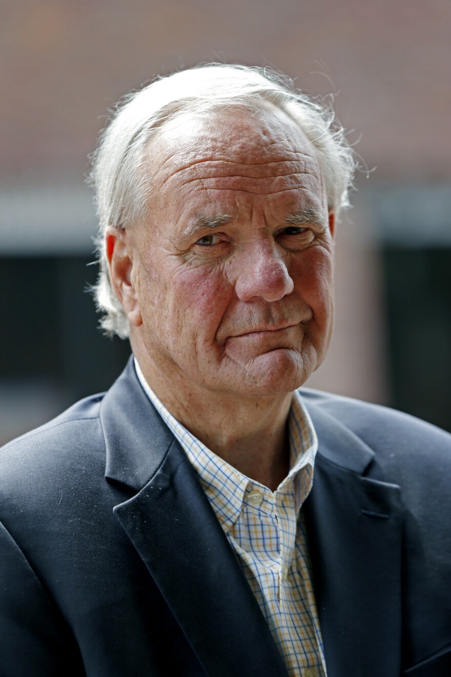 In this July 9, 2015, file photo, activist Paul Kendrick of Freeport, Maine, poses outside U.S. Bankruptcy Court in Portland, Maine.