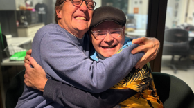 B.G. Bradley (L) and Marty Achatz (R) sharing a playful moment in Studio A