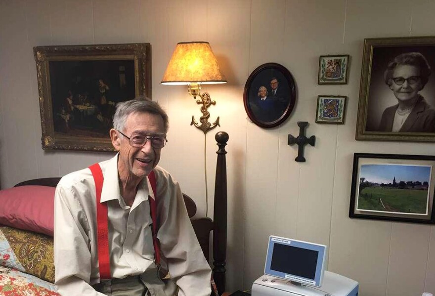 Ward Shanahan, 84, does dialysis at home every night while he sleeps.