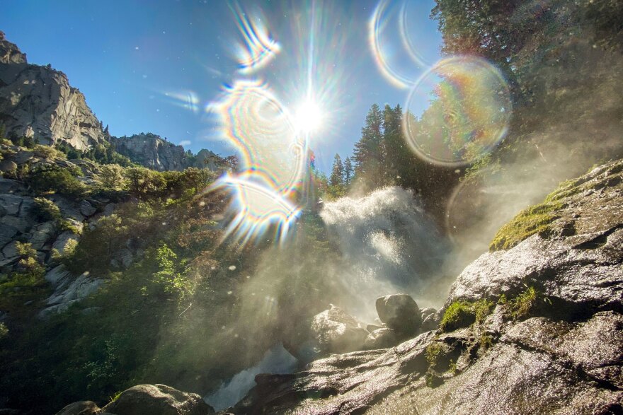 The sun beats down on Bell Canyon Falls, outside of Sandy, Utah, July 5, 2023.