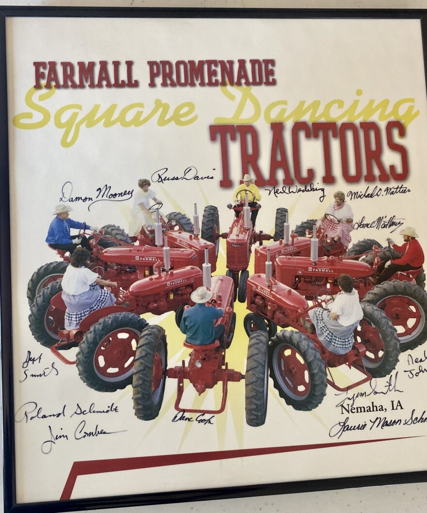 A poster advertises the Farmall Promenade Square Dancing Tractors. It's another piece of Nemaha history that will be showcased in the museum.