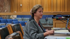 Sen. Sharon Hewitt (R-Slidell), who chairs the Senate and Governmental Affairs Committee, presents her proposed congressional map to her colleagues during the state's redistricting session. Feb. 4, 2022.