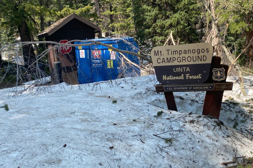 The Mt. Timpanogos campground was supposed to open on May 20. The Pleasant Grove Ranger District said on Twitter on May 22, 2023, that there was still 2-3 feet of snow o the ground and no estimated time for opening.