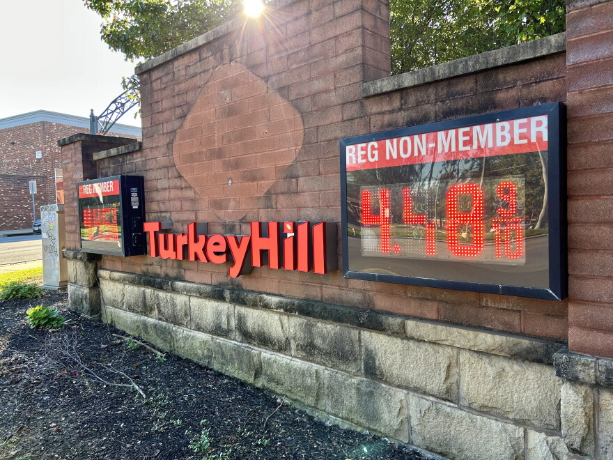 A sign for gas in Columbus on Oct. 26, 2026.