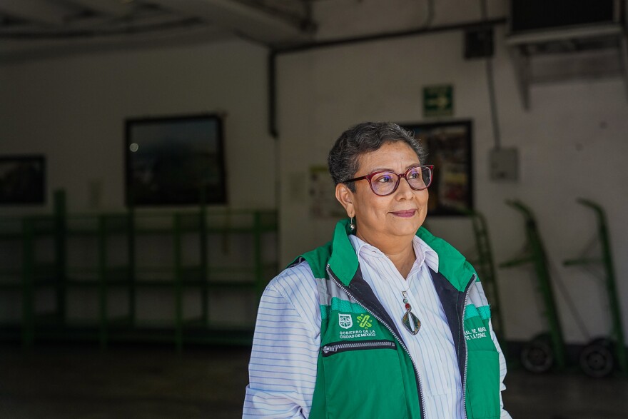 Graciela de Paz Fuentes has overseen a handful of projects to make the Mexico City market more environmentally friendly. "We're trying to foster a culture of sustainability and donation," she says.