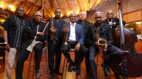The Cookers at The Rudy Van Gelder studio - left to right: George Cables, Billy Hart, Donald Harrison, Eddie Henderson, David Weiss, Billy Harper, Cecil McBee