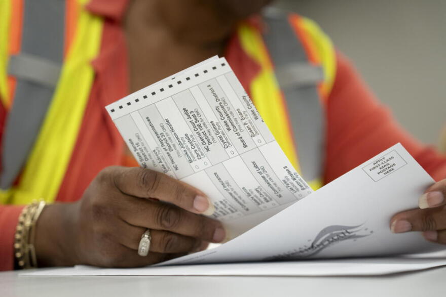 Absentee ballots are prepared to be mailed at the Wake County Board of Elections on September 17, 2024 in Raleigh, North Carolina. (Allison Joyce/Getty Images)