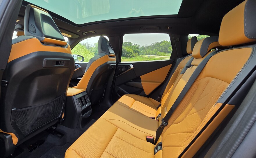 2025 BMW X3 M50i xDrive rear seat and sunroof