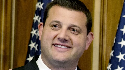 U.S. Rep. David Valadao, R-Calif., poses during a ceremonial re-enactment of his swearing-in ceremony in the Rayburn Room on Capitol Hill in Washington on Jan. 6, 2015.