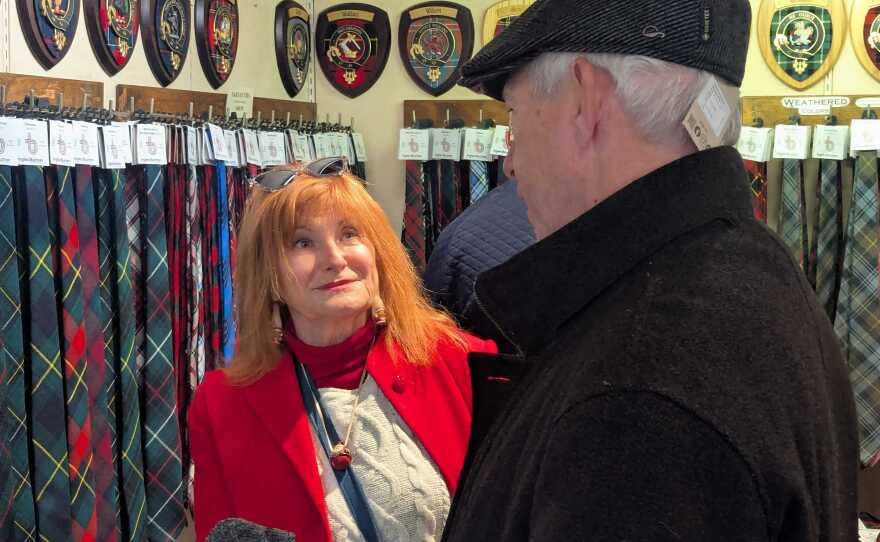 Customers searching through products at Scotland House in Williamsburg.
