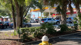 Cars lined up for gas
