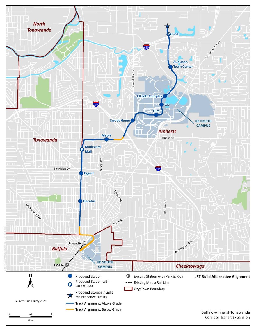 The proposed expansion would create ten new stops, with two of them operating at "Park and ride" locations.