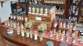 The main display of spice blends at Spice of Life in Paso Robles