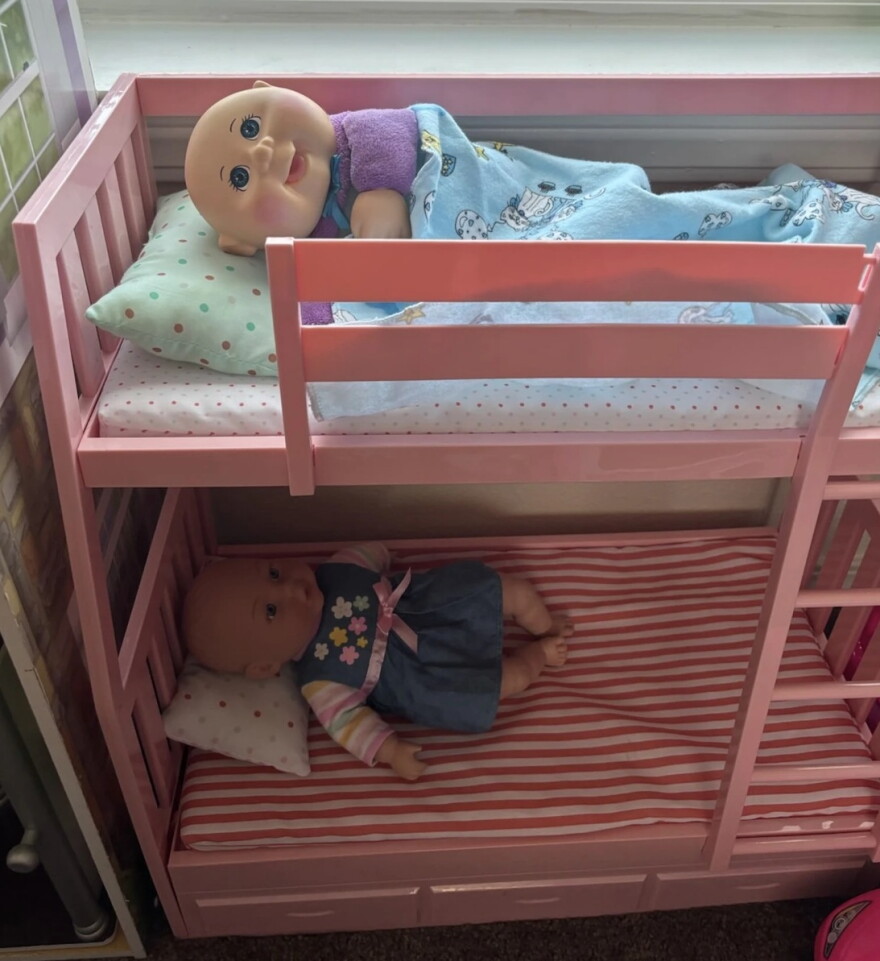 In January, Baby finally got her own bunk bed at her new home in Muldoon in East Anchorage.
