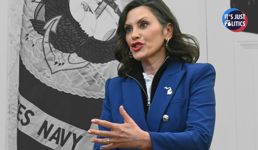 Michigan Gov. Gretchen Whitmer in the Oval Office on APril 9, 2025