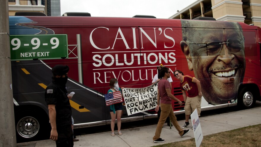 Former candidate Herman Cain delivered the keynote address Saturday at a "Conservatives United 2012" event in Orlando, Fla.