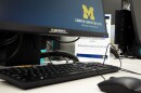 University of Michigan computer in the Hatcher Graduate Library on May 27, 2025.