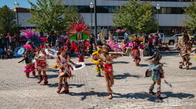 Aztec dancers perform at the 2023 Wilkes-Barre Multicultural Parade and Festival.